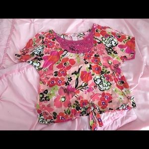 Pink flower shirt